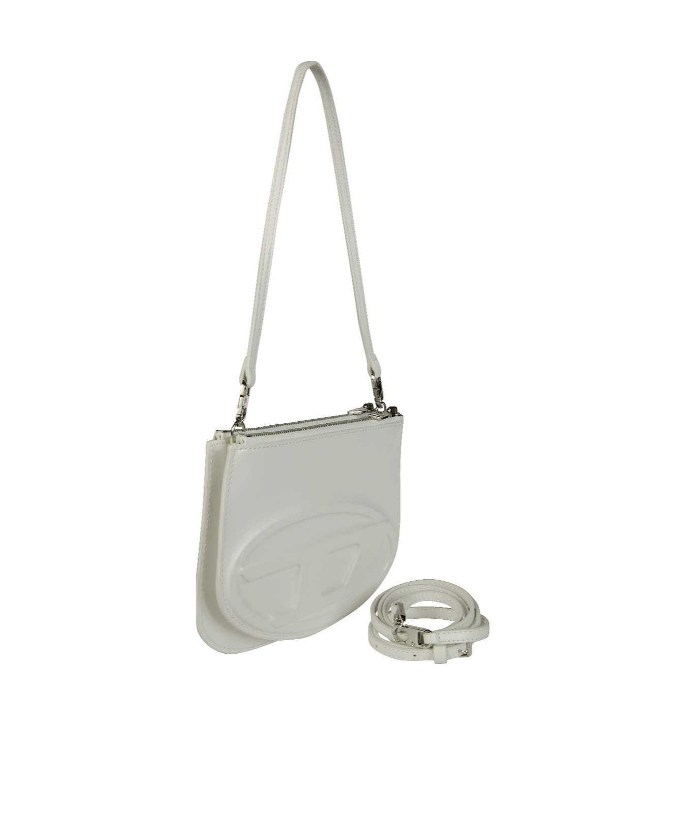 Diesel Adjustable Strap Shoulder Bag In White