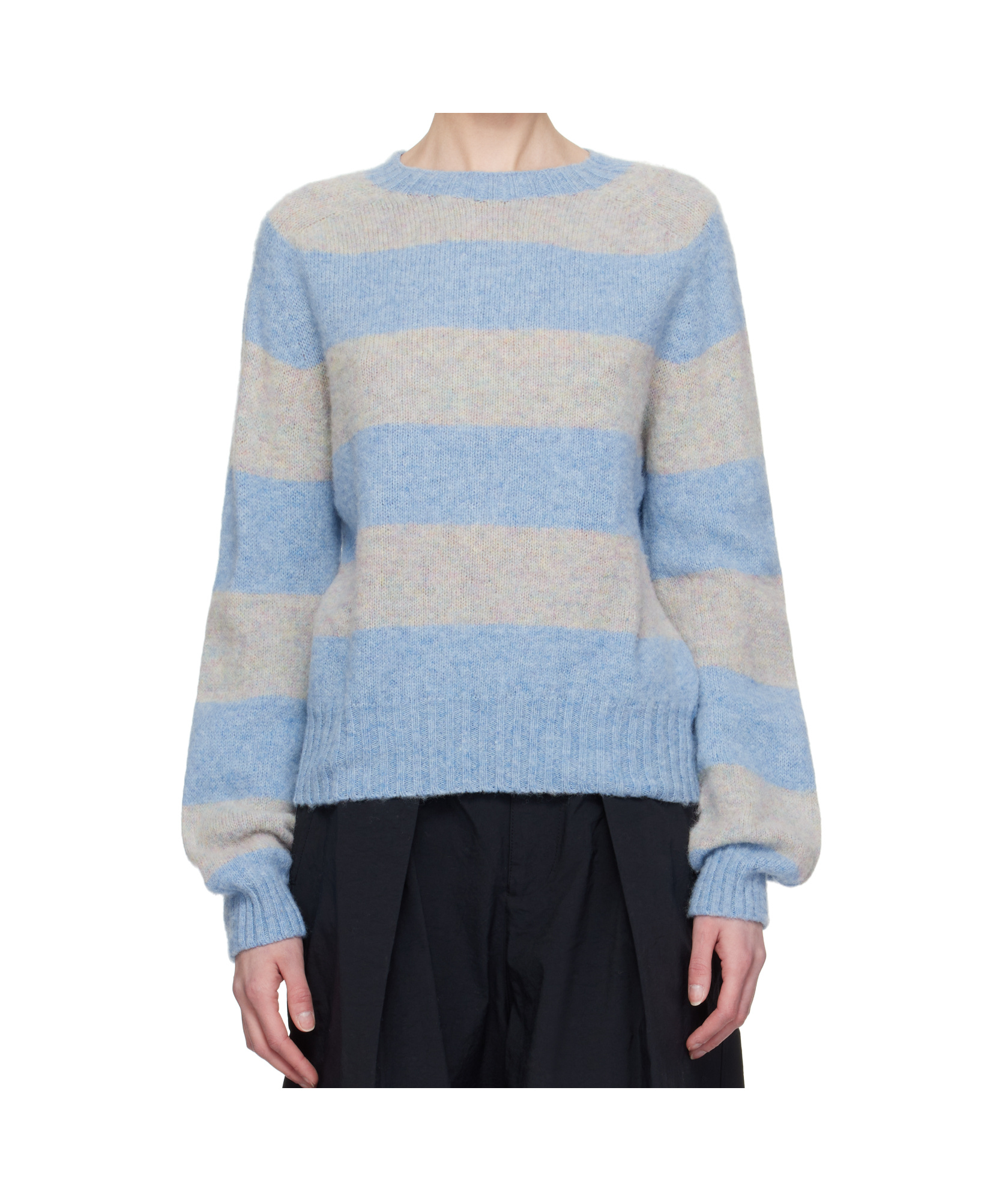 Ymc You Must Create Jets Stripe Sweater In Blue