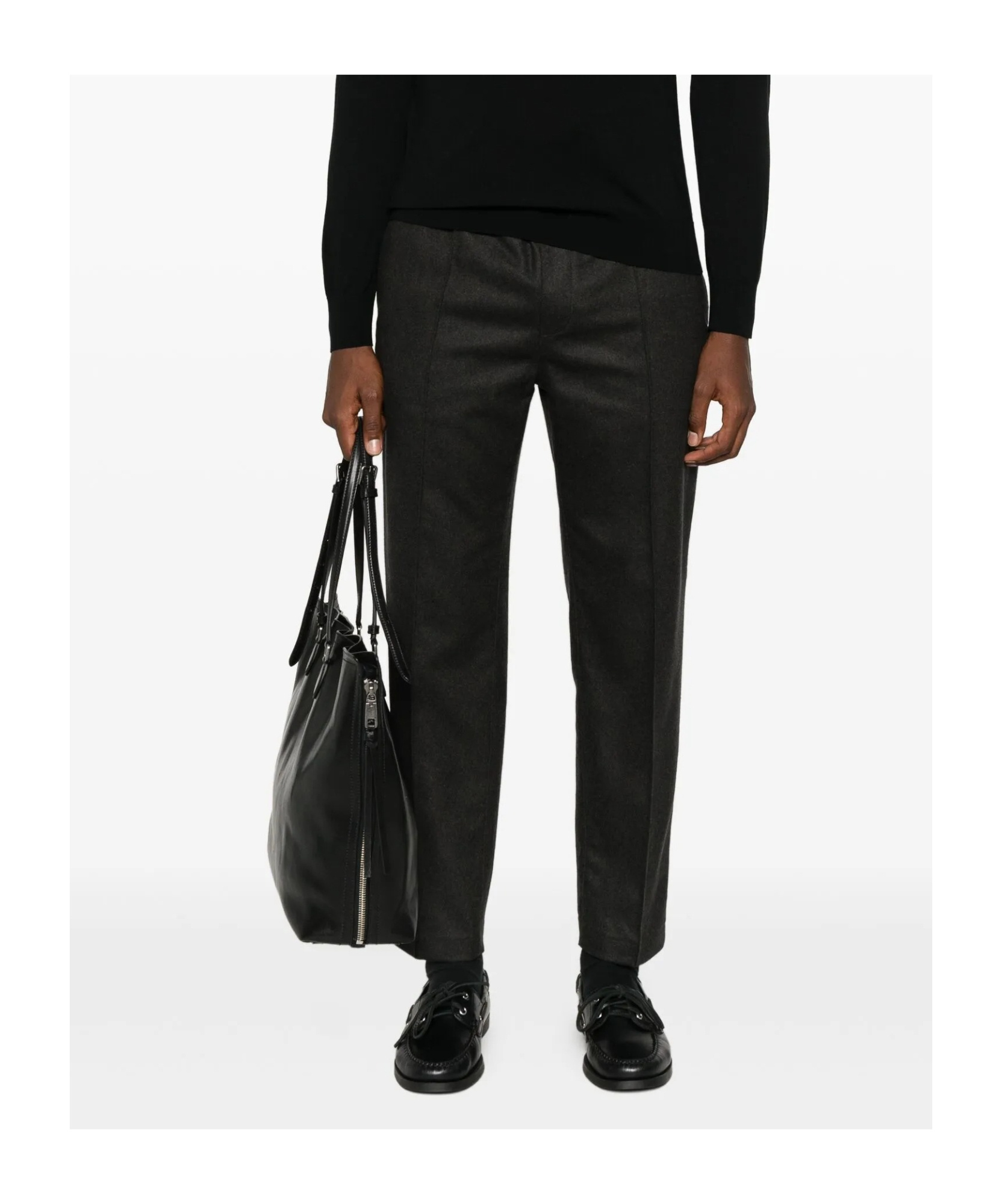 Apc Wool Straight-leg Trousers In Black