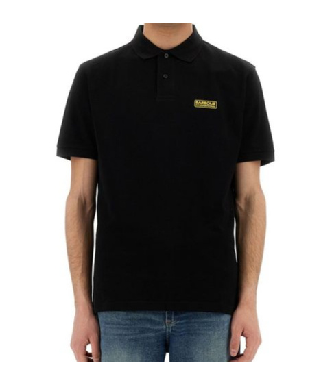 Shop Barbour Logo-printed Short Sleeved Polo Shirt In Black