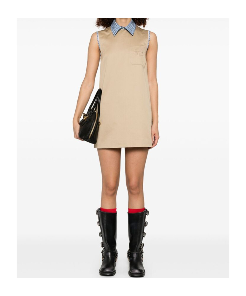 Miu Miu Minikleid Im Layering-look In Gray