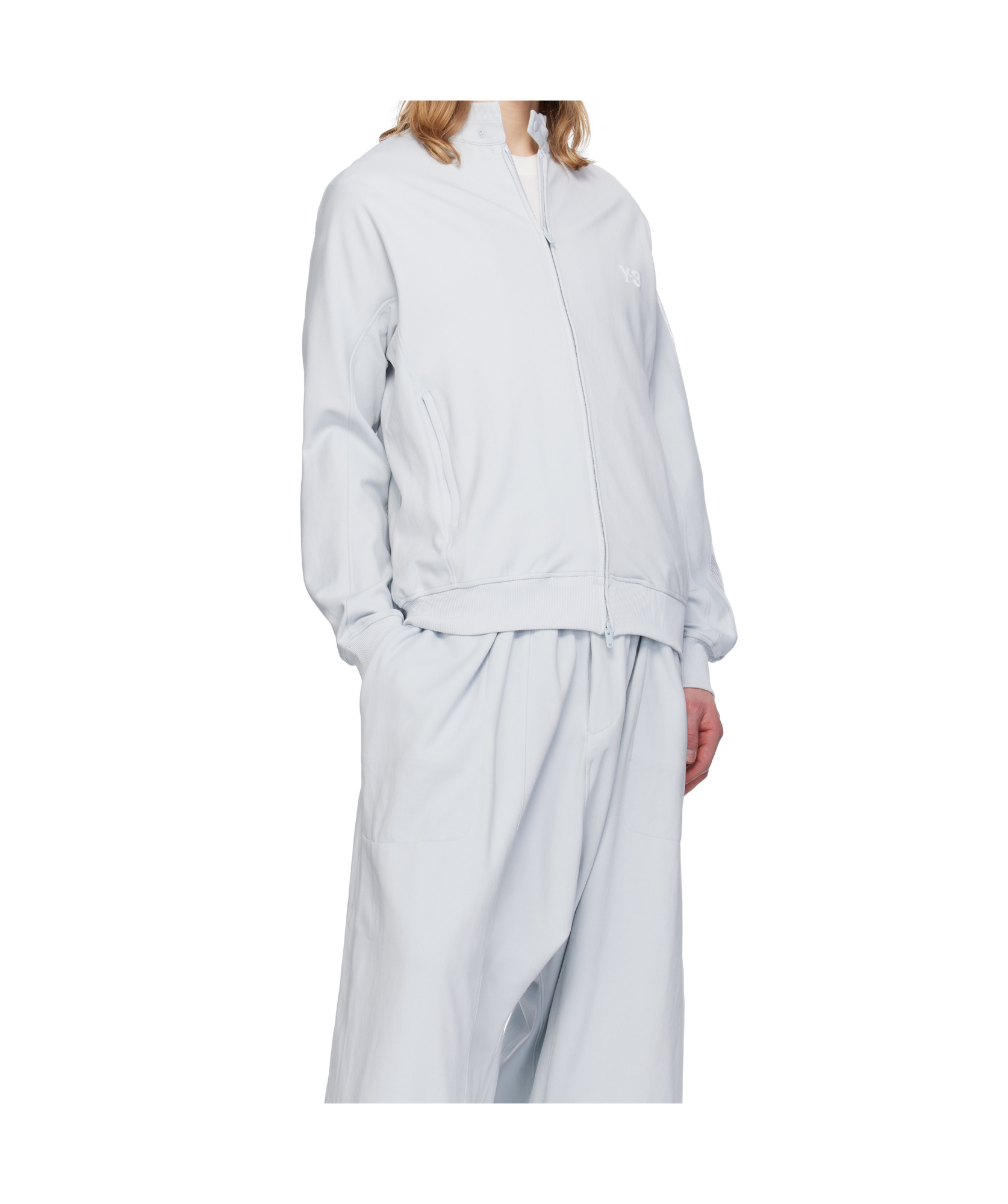 Y-3 Three-stripes Logo-print Sweatshirt In Clear Gray