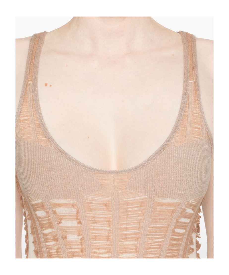 Shop Diesel M-calipso Bodysuit In Nude