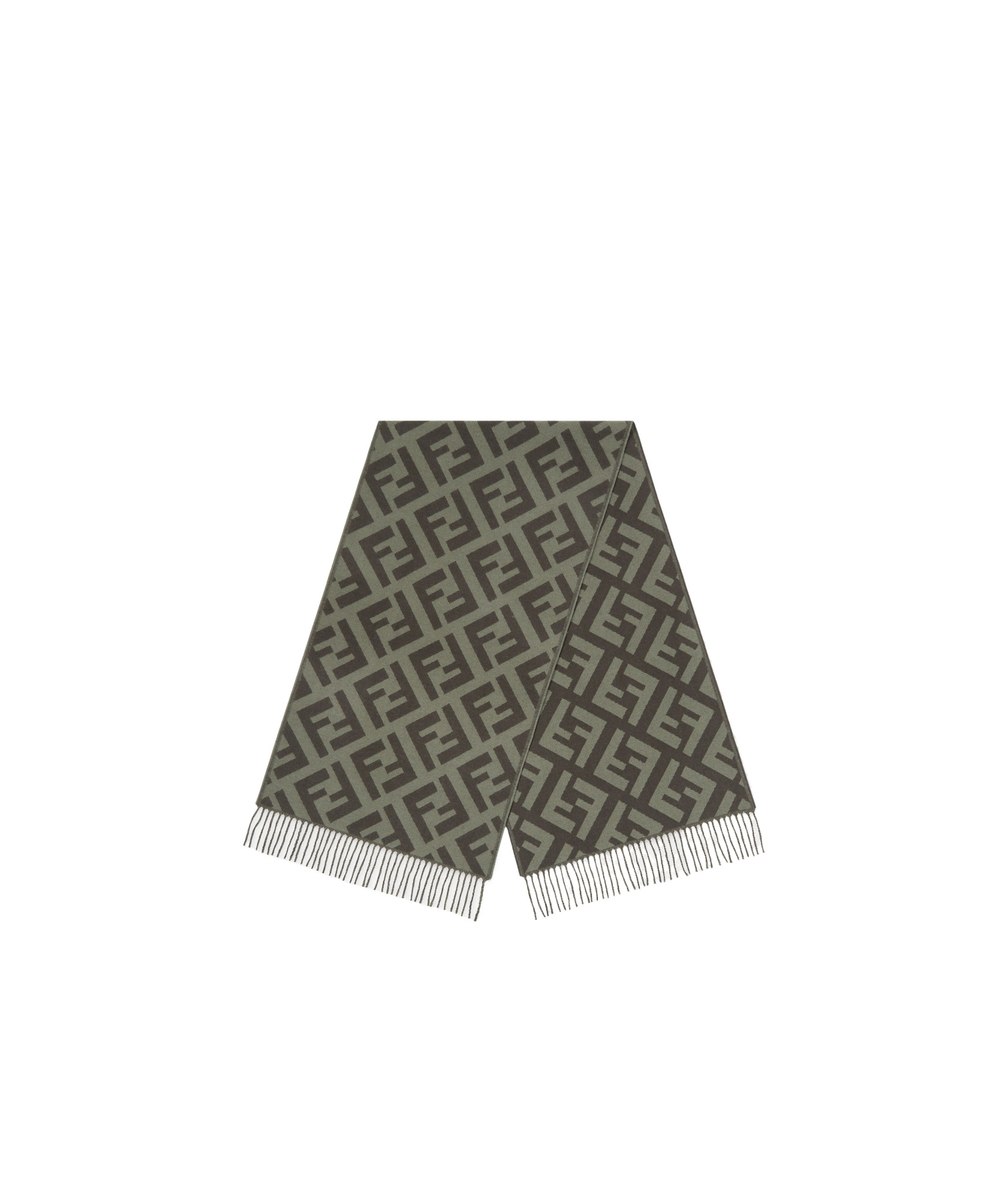 Shop Fendi Green Cashmere Scarf In Black