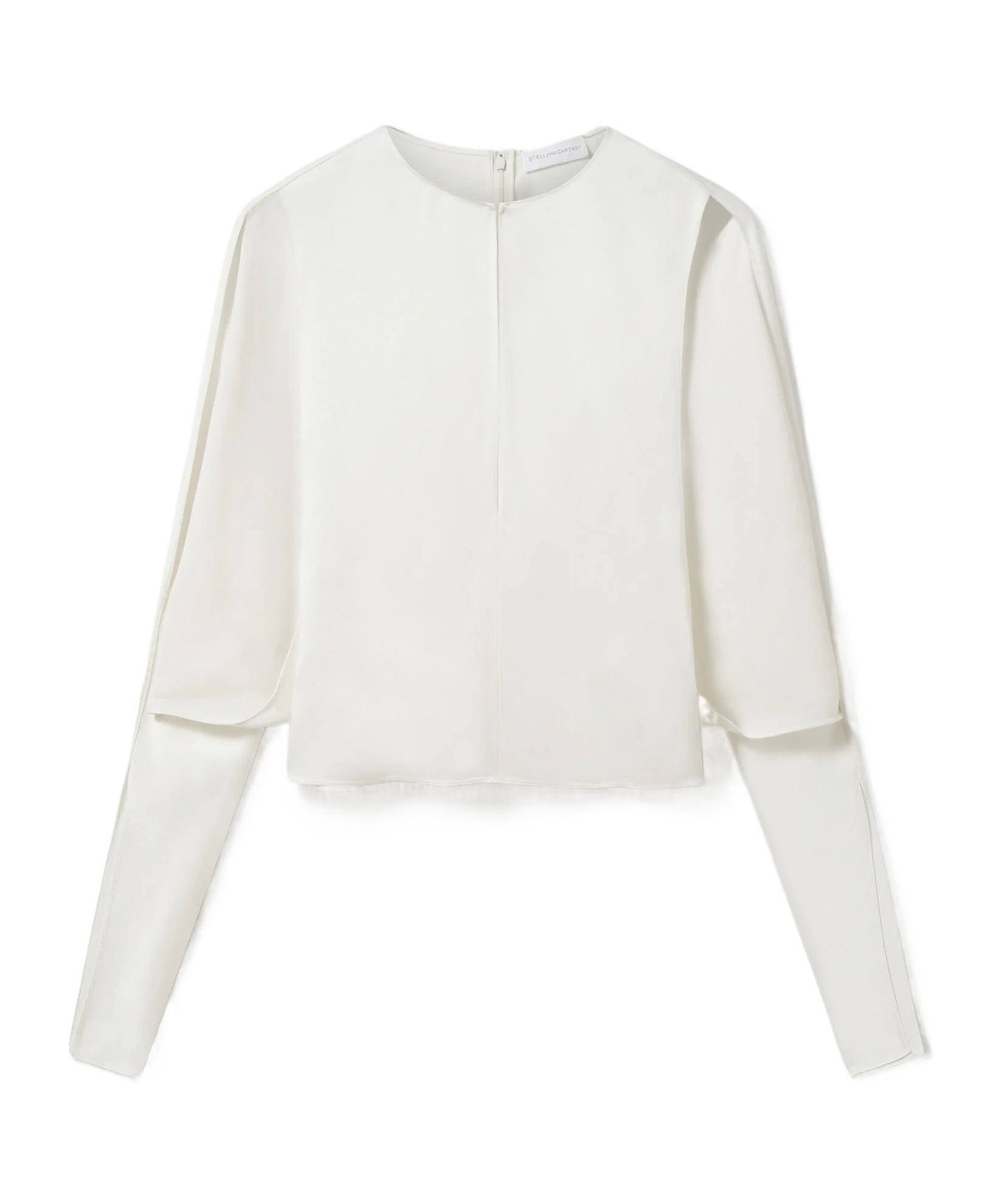 Stella Mccartney Cape-sleeve Cut-out Satin Top In White