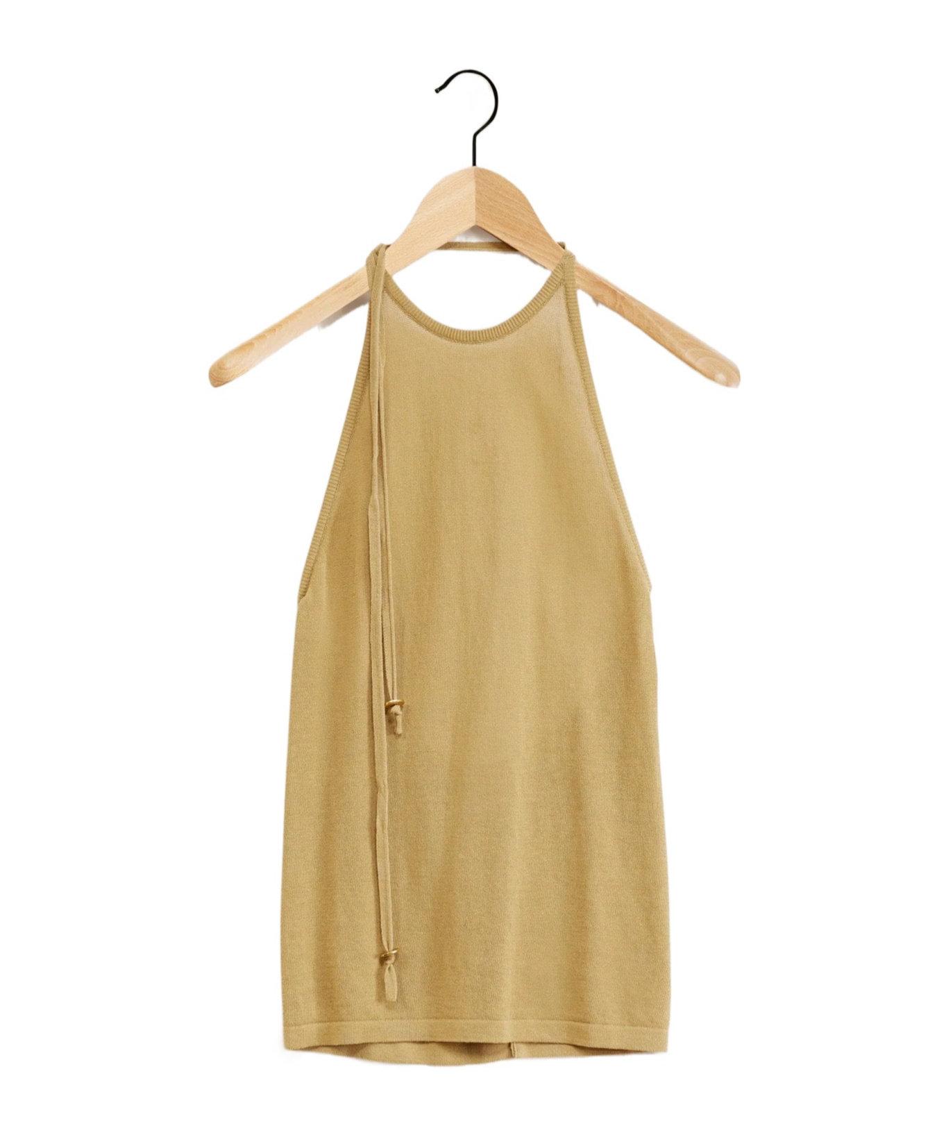 Lemaire Backless Knitted Neck Vest In Nude