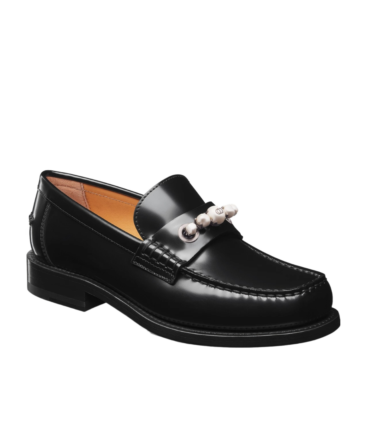 Dior Round Head Loafer Shoes In Black