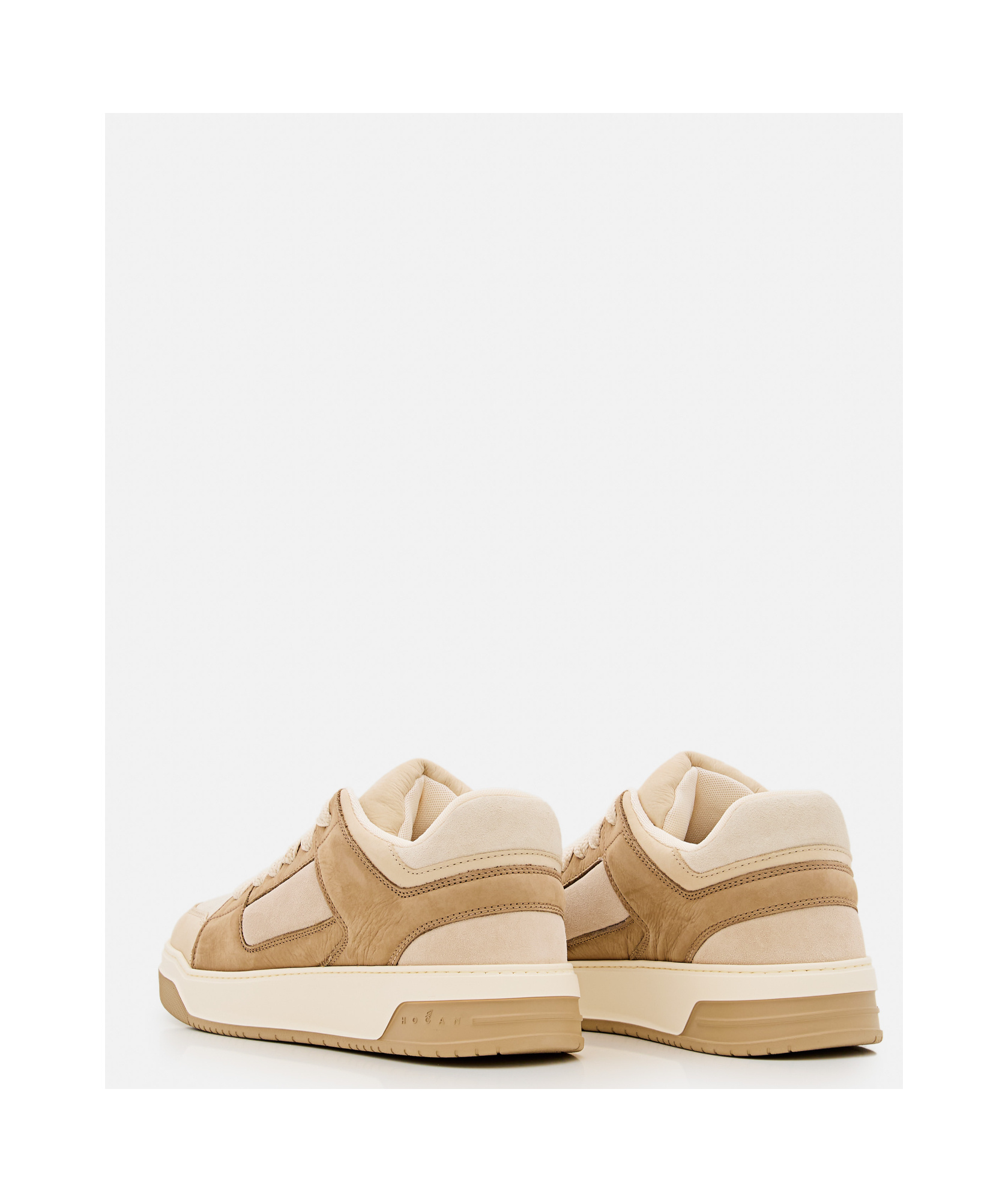 Hogan Men's Leather Sneakers, Durable Material In Nude