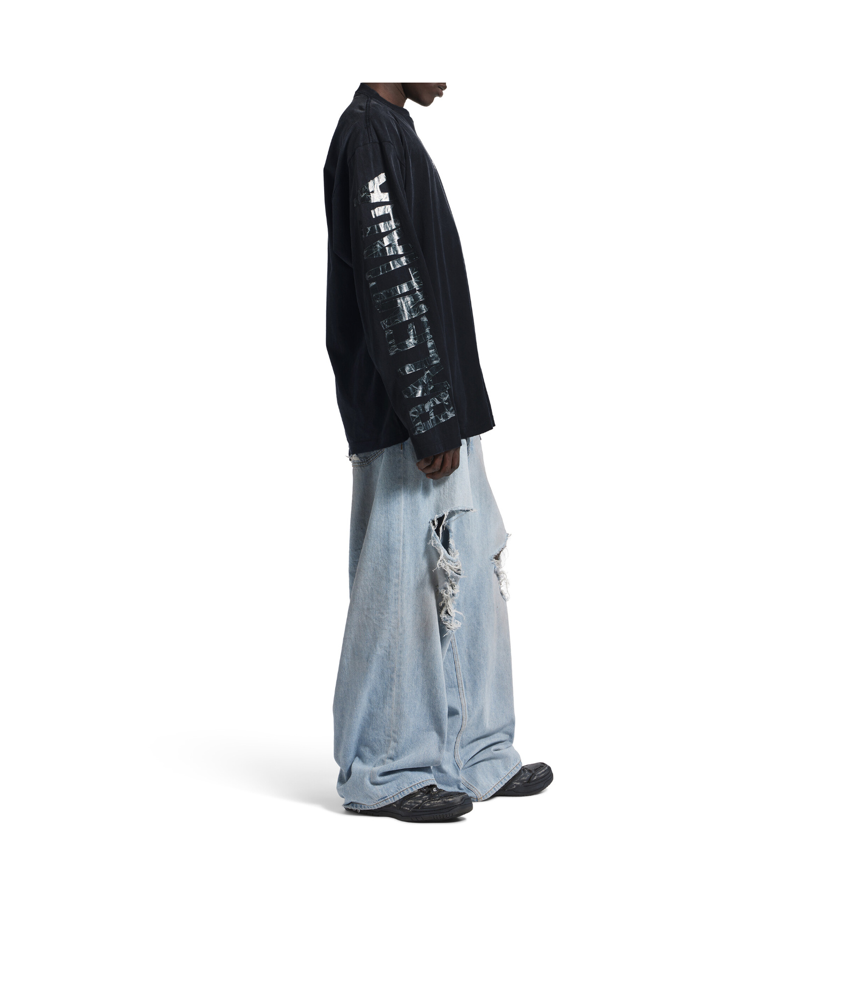 Balenciaga Shifted Og L S Ts In Black