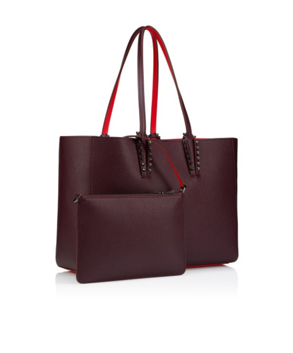 Christian Louboutin Cabata Stud Detailed Small Tote Bag In Brown