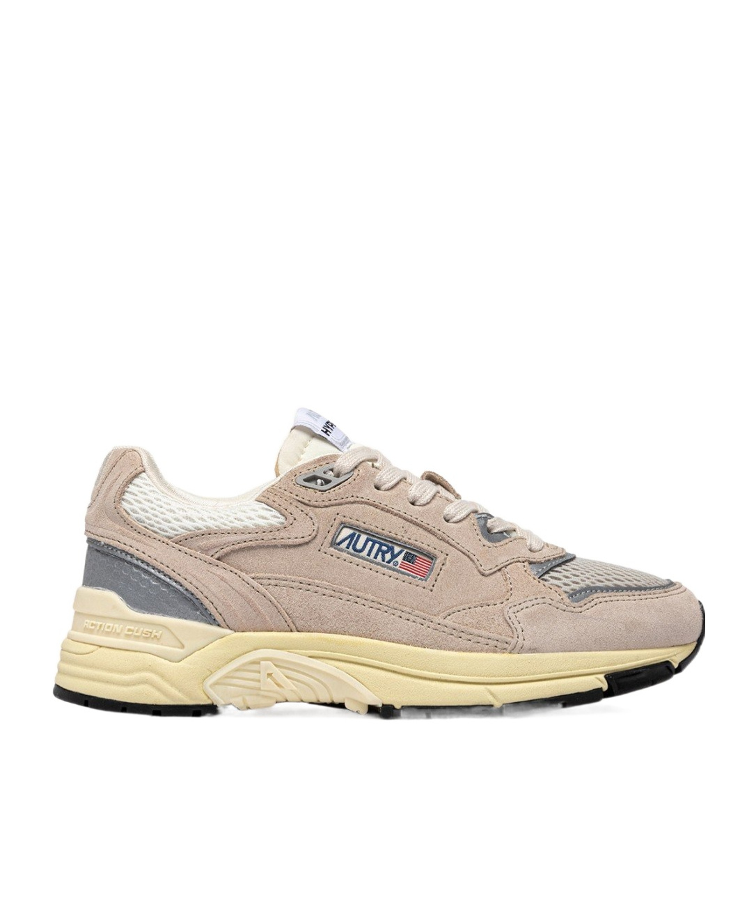 Autry Classic Leather And Mesh Panel Sneakers In Neutral