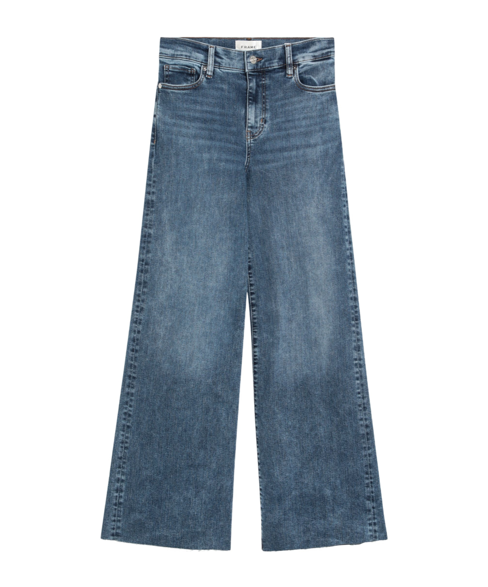 Frame High-waisted Wide-leg Casual Pants In Multi