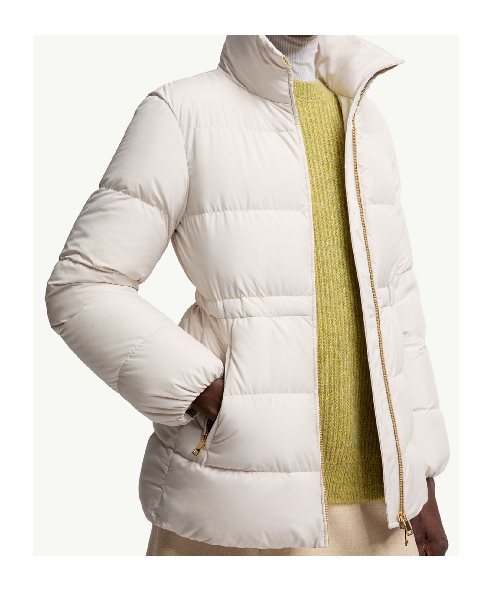 Moncler Brossette Down Puffer Jacket In White
