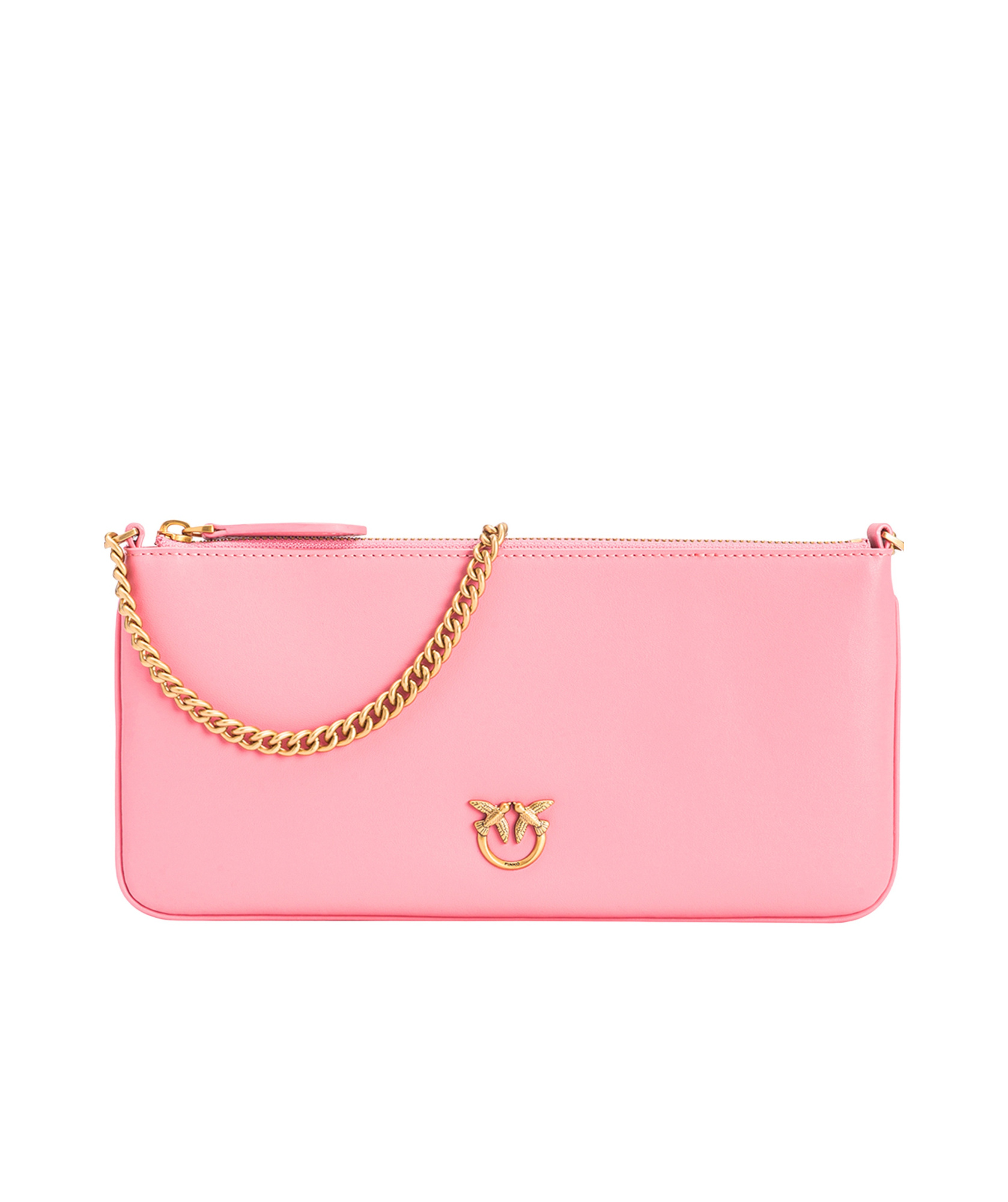 Pinko Chain Zipper Shoulder Bag In Pink