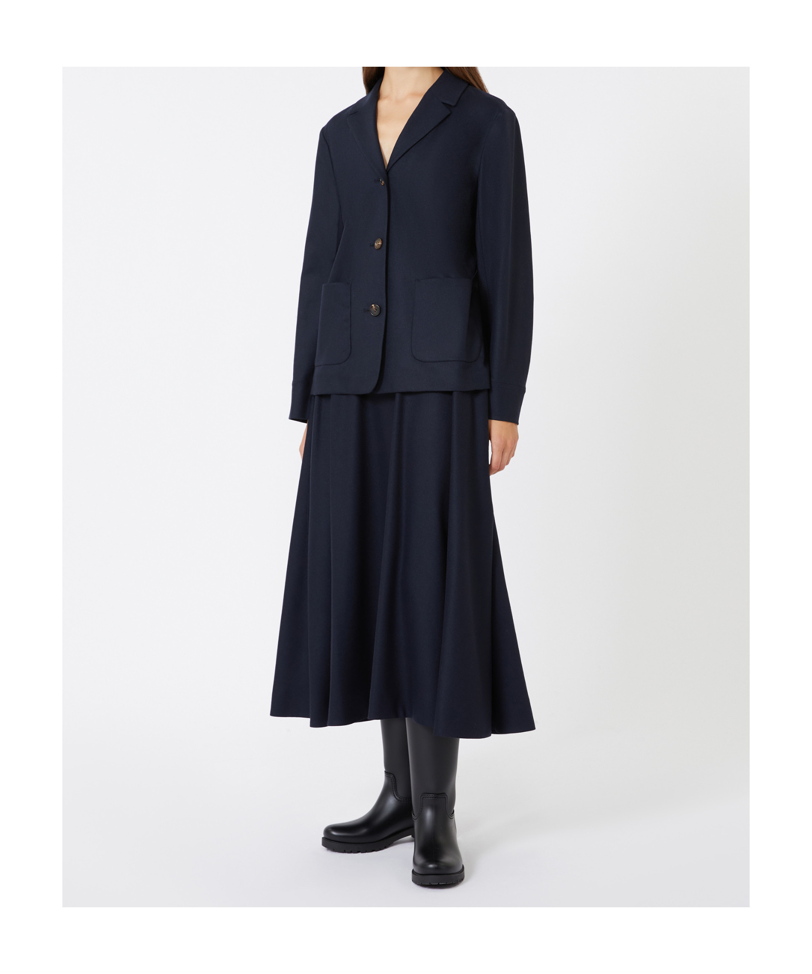 Max Mara Wool Flannel Jacket In Blue