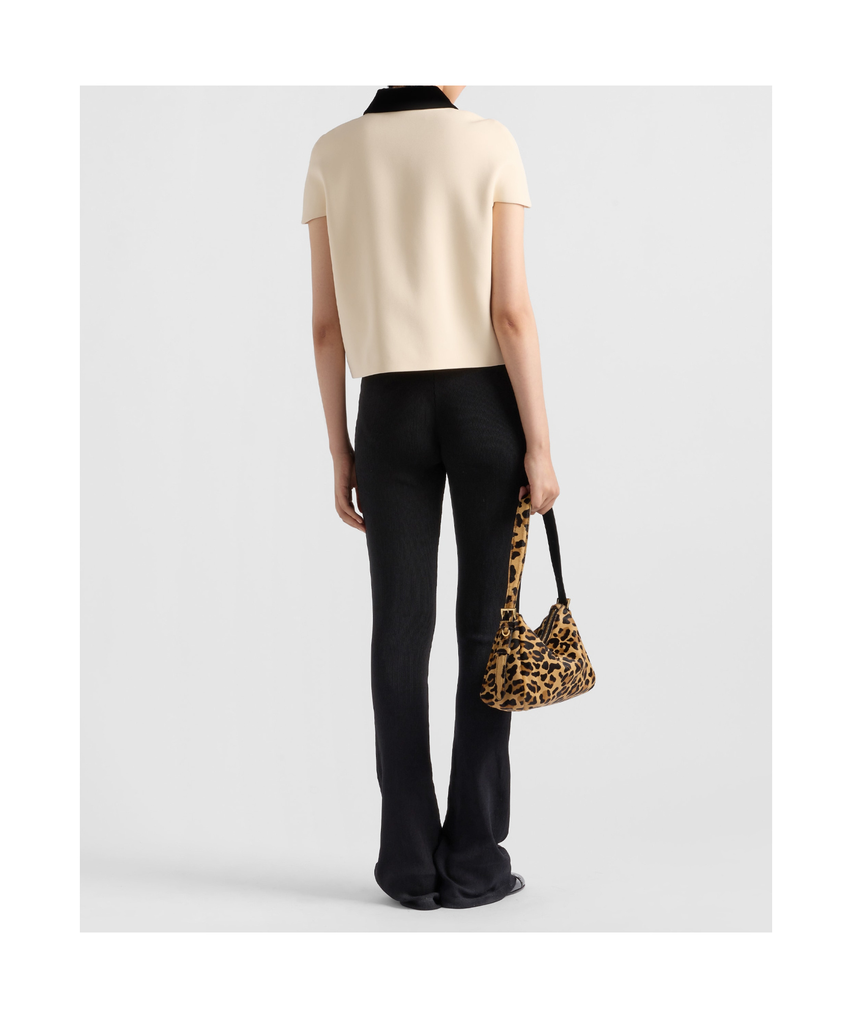 Prada Velvet-collar Jacket In Nude