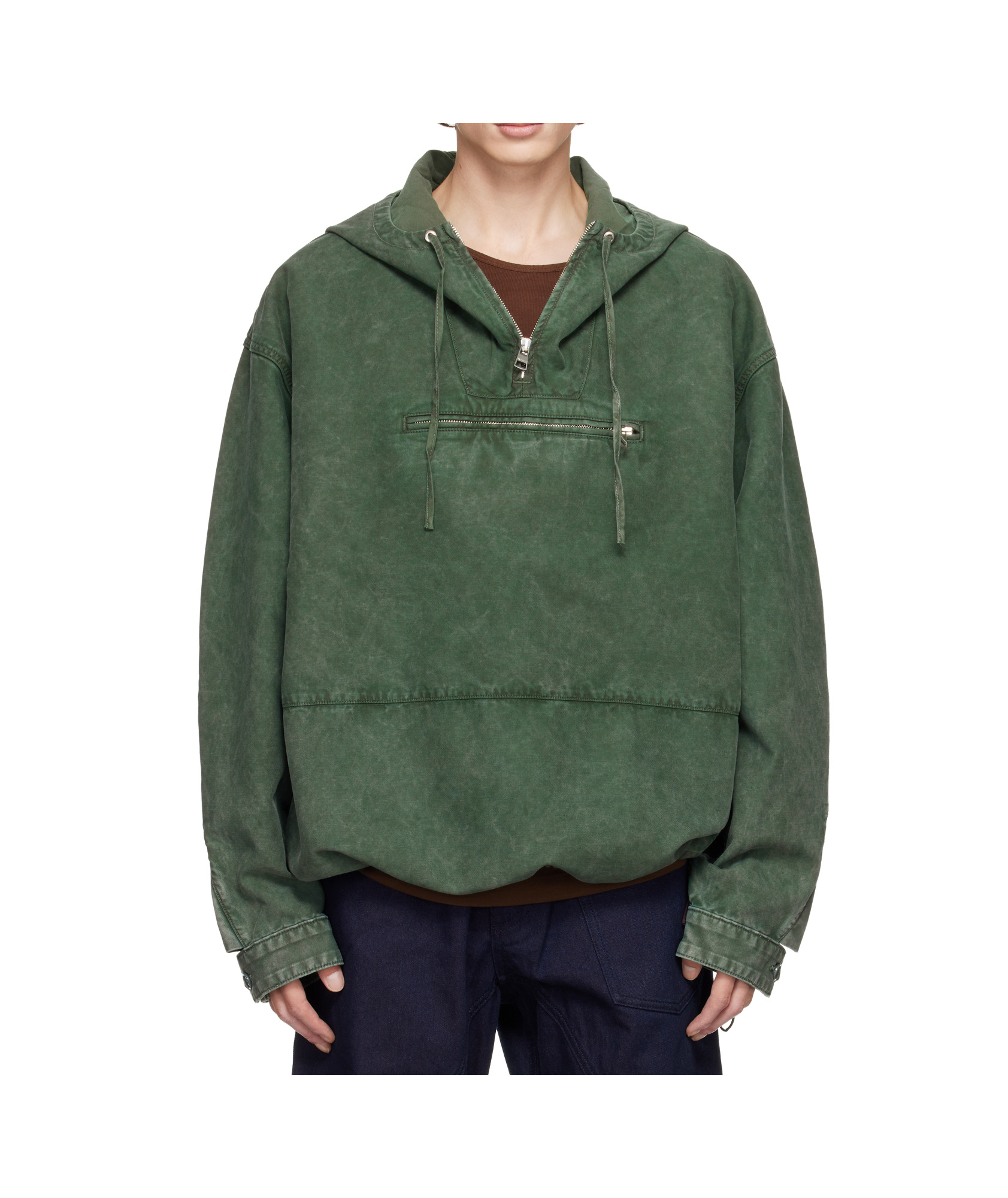 Jw Anderson Drawstring Hooded Jacket In Green