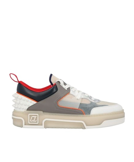 Christian Louboutin Panelled Sneakers With Spiked Heel Detail In Neutral