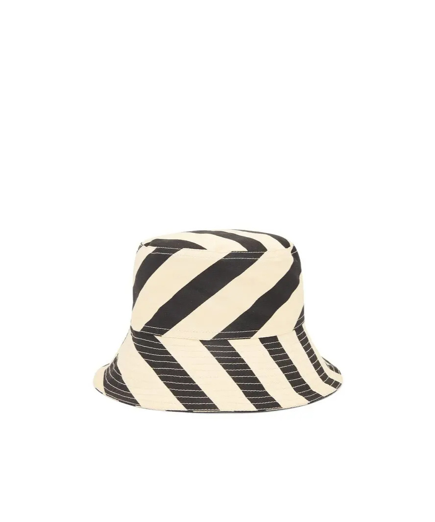 Bode Domino Stripe Bucket Hat In Neutral