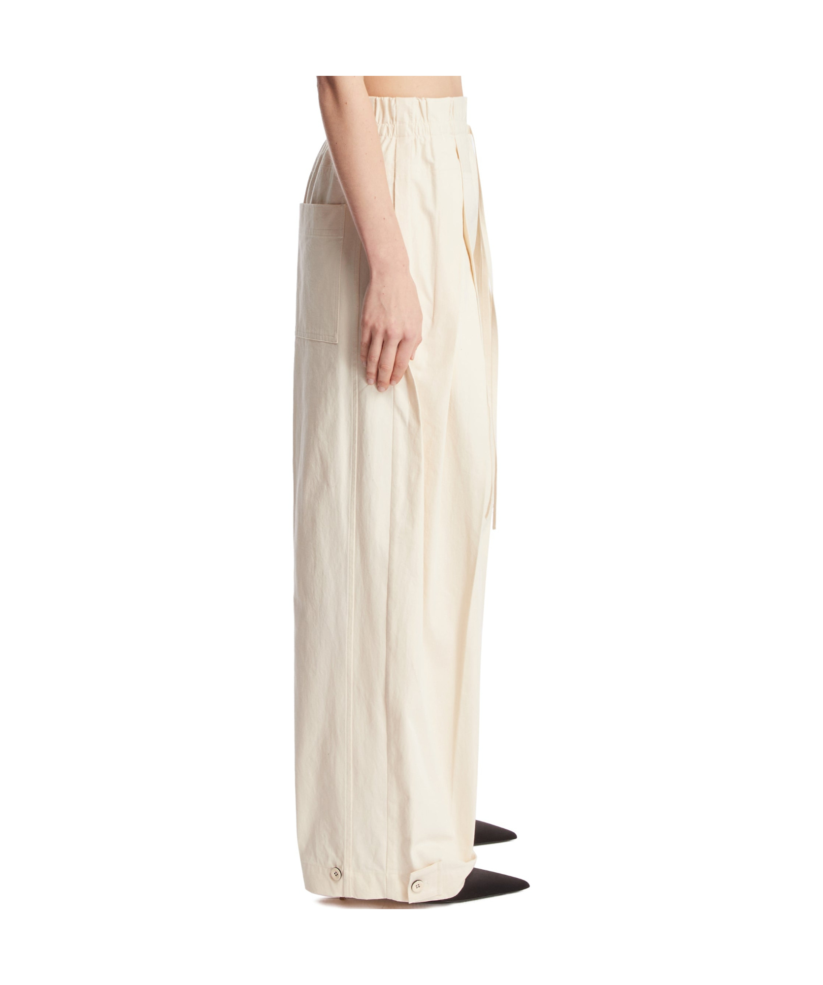 Jil Sander Pleat Detailed Drawstring Trousers In Neutral
