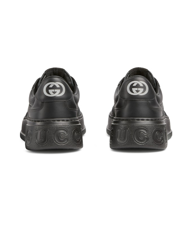 Gucci Chunky Sneakers Lace-up Perforated Panels In Black