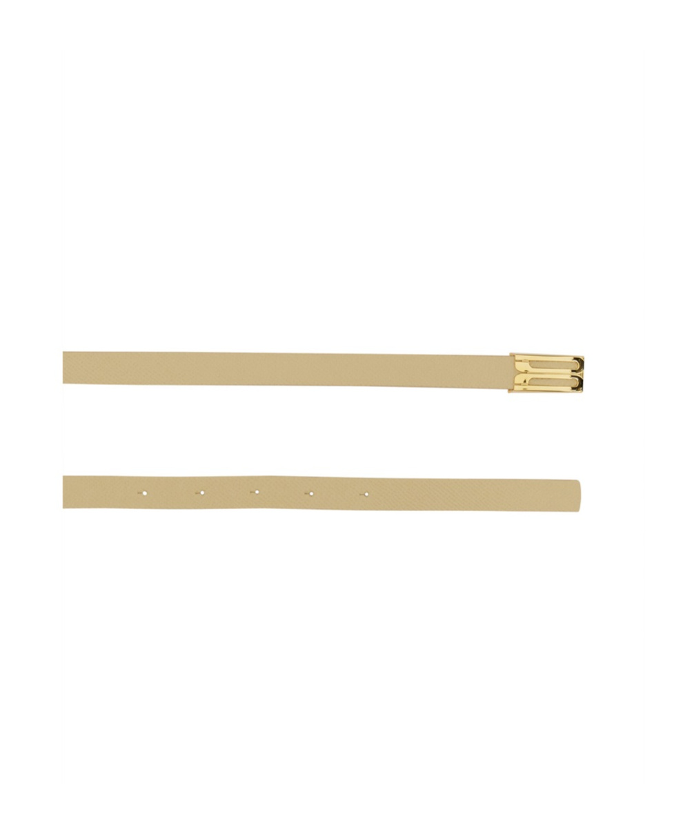 Victoria Beckham Geometric Buckle Belt In Nude