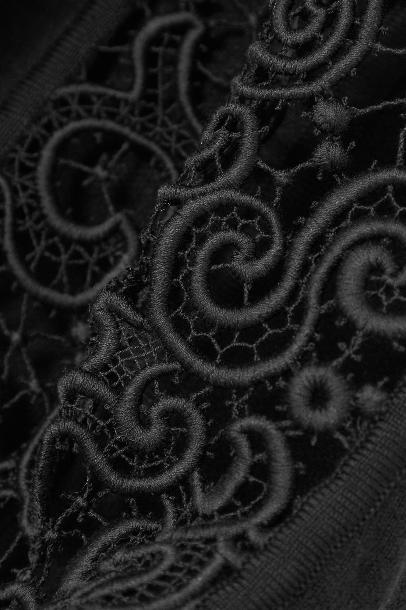 Gabriela Hearst Glass Embossed Lace Trim Bodysuit In Black