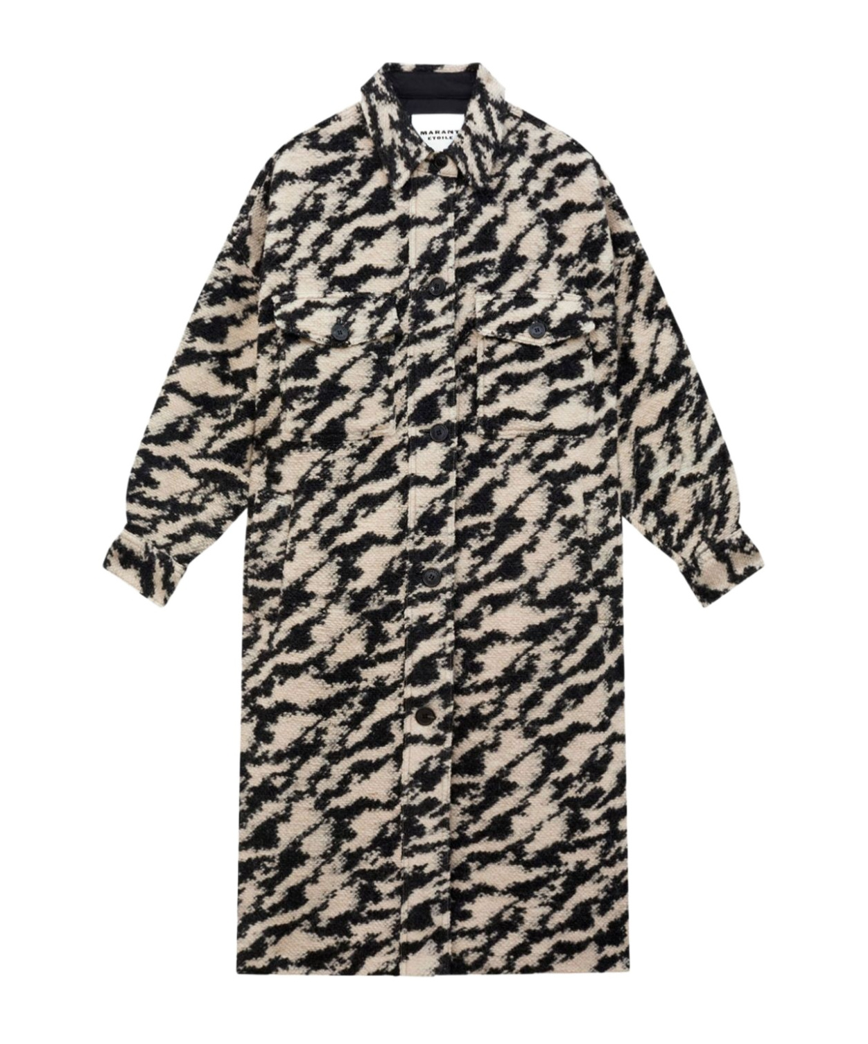 Isabel Marant Étoile Felexia Zebra Overcoat In Black