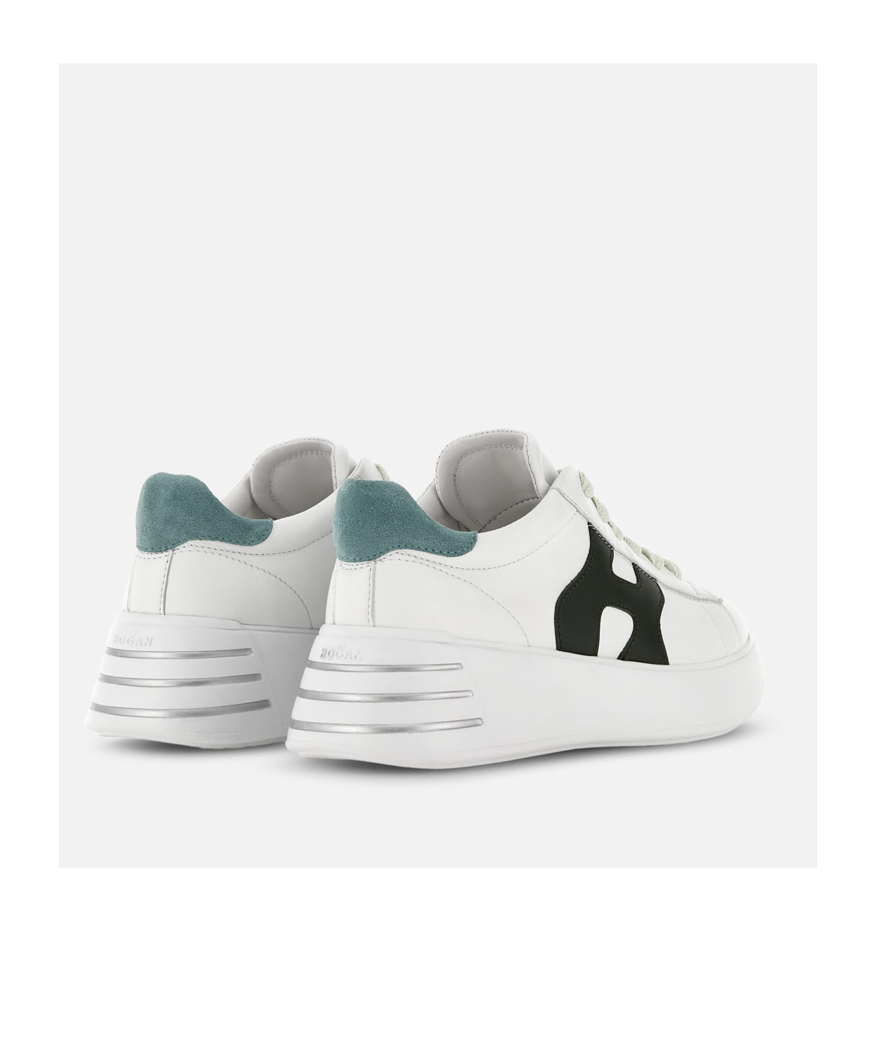 Hogan Rebel Lace-up Suede Sneakers In White
