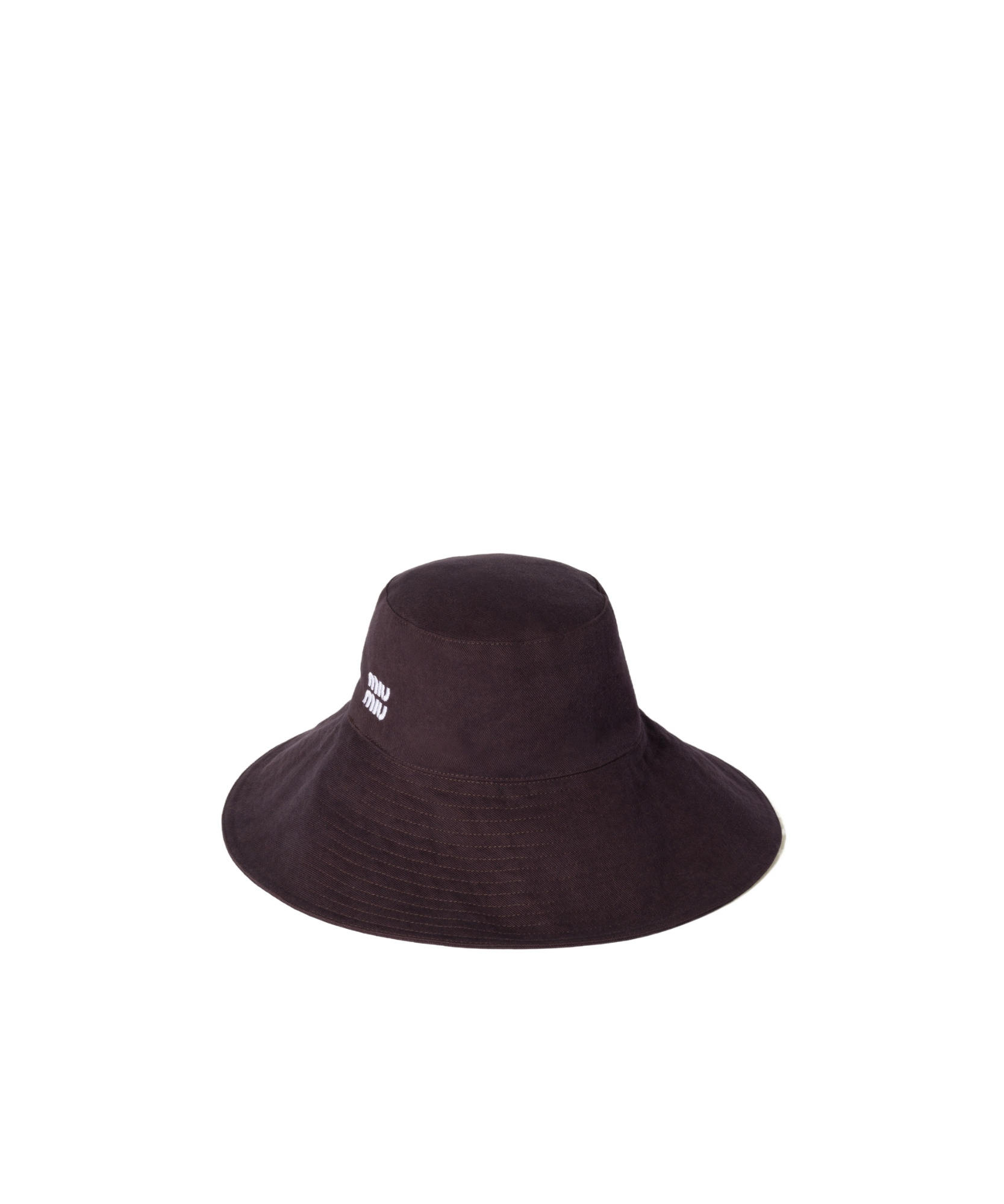 Miu Miu Denim Bucket Hat In Burgundy