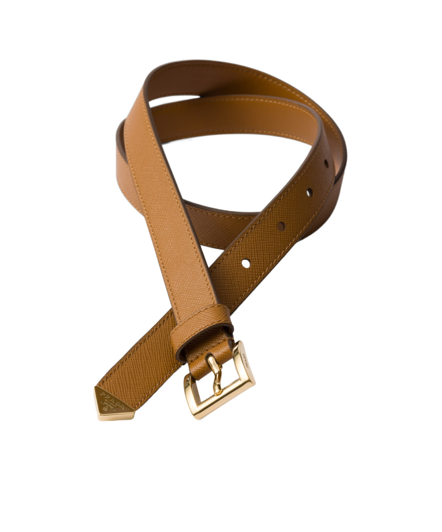 PRADA PRADA LOGO DETAILED BUCKLED BELT