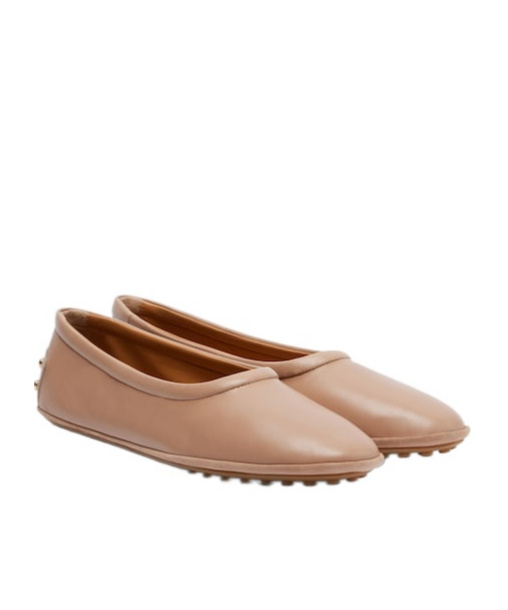Tod's Leather Ballet Flats In Brown