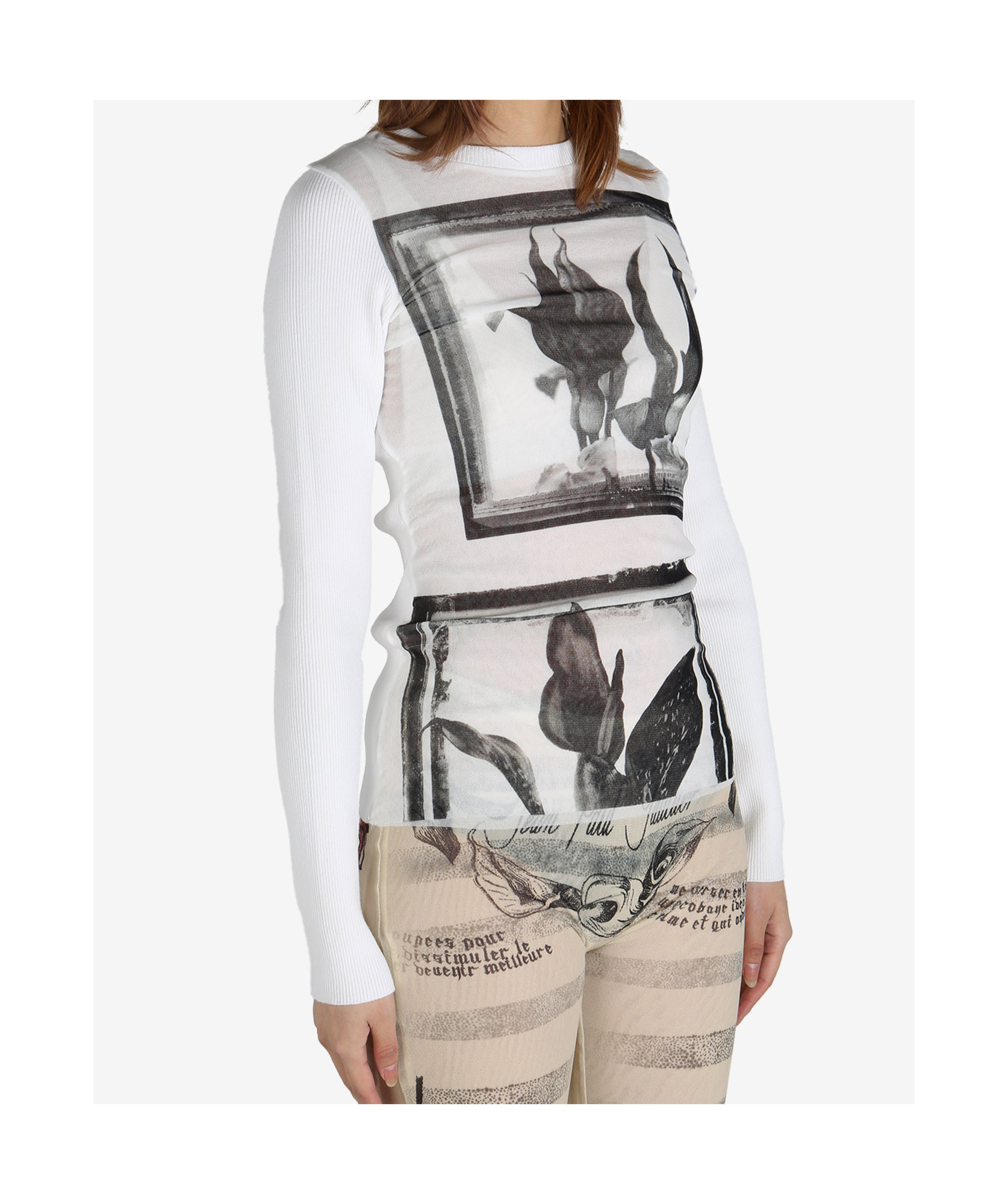 Shop Jean Paul Gaultier Long-sleeved T-shirt In White