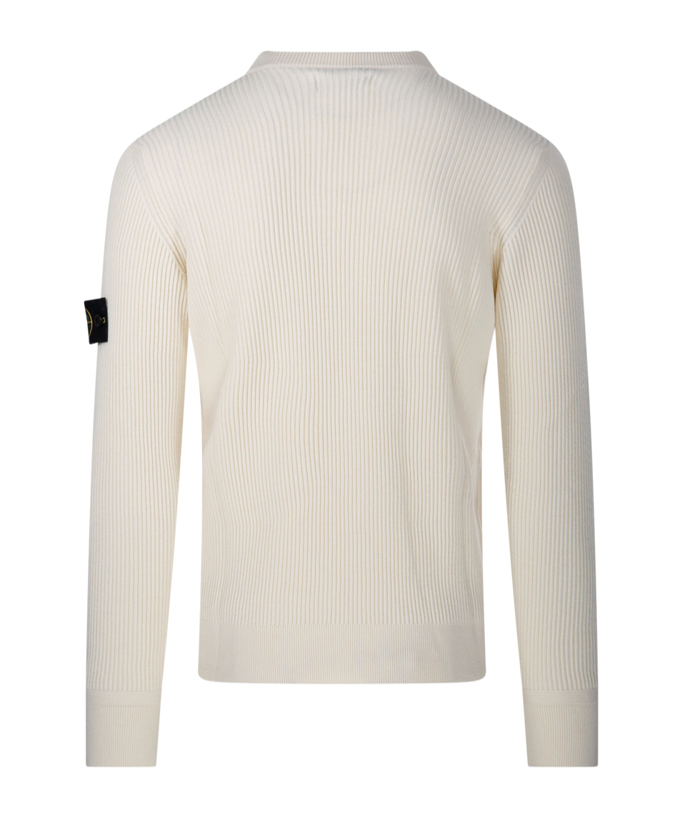 Stone Island Wool Blend Sweatshirt With Iconic Logo Patch And Timeless Design In White
