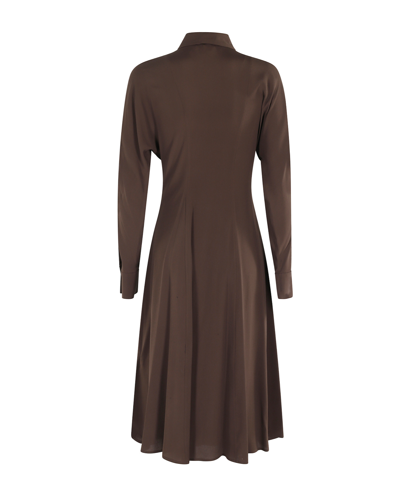 Semicouture Ruffled Button Dress In Brown