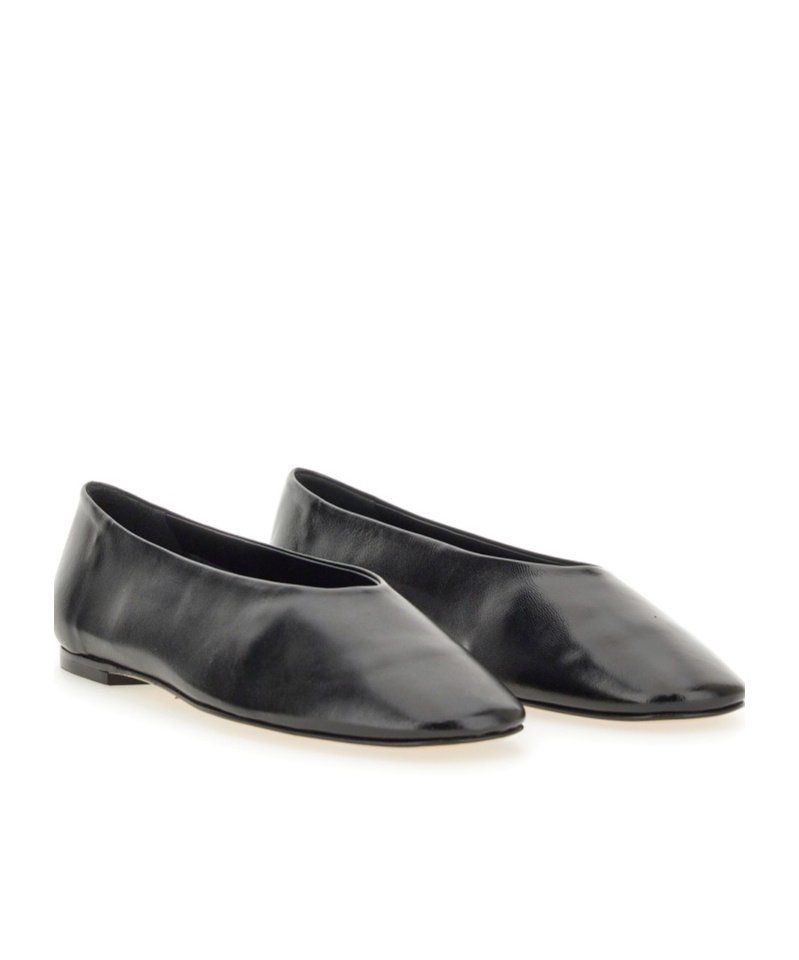 Aeyde Black Moa Nappa Ballerina Flats In Black