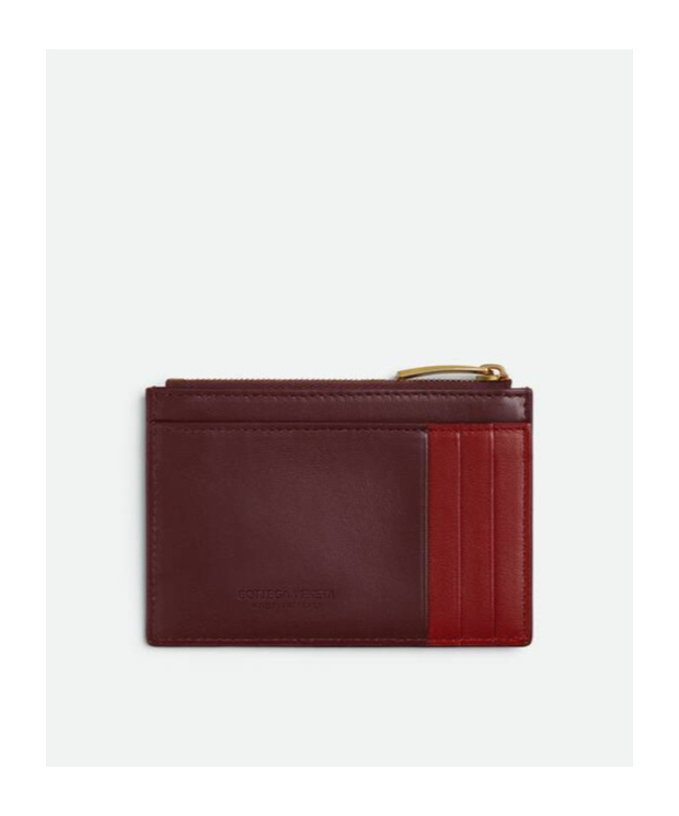 Bottega Veneta Card Type Zipper Card Holder In Red