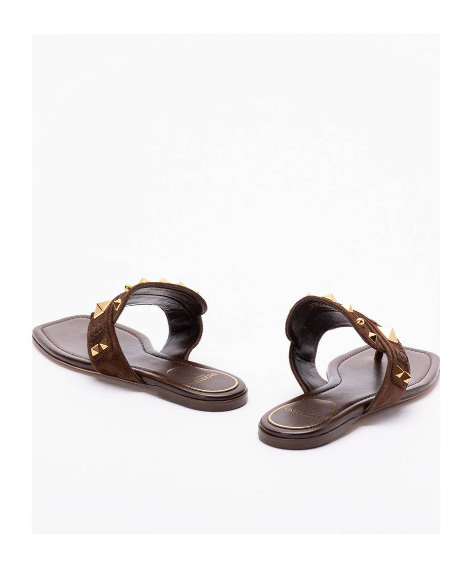 Valentino Open-toed Slippers In Brown