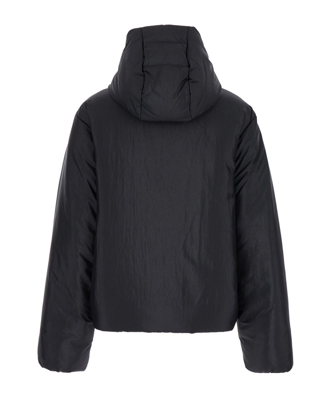Jil Sander Boxy Fit Down Jacket W/hood In Black
