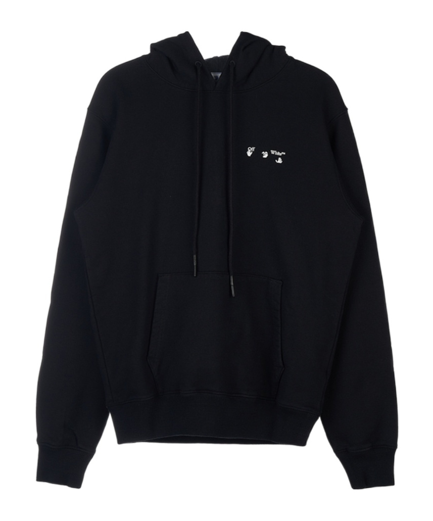 Off-white Mens Black Caravaggio Paint Graphic-print Cotton-jersey Hoody L In Black
