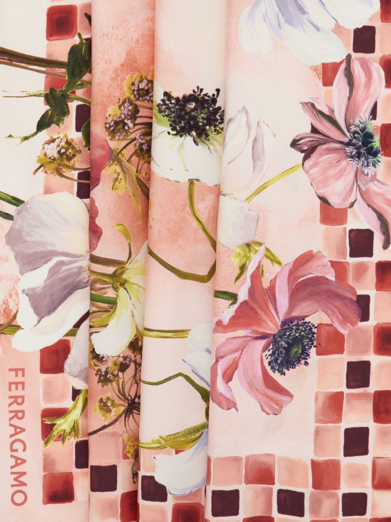 Ferragamo Flowersa-print Silk Scarf