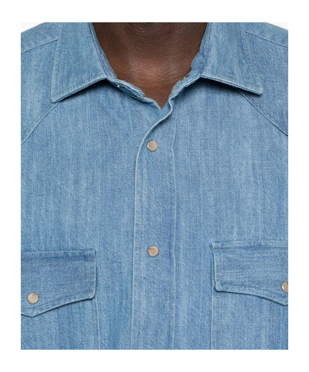 Mazzarelli Button-down Long-sleeved Shirt In Blue