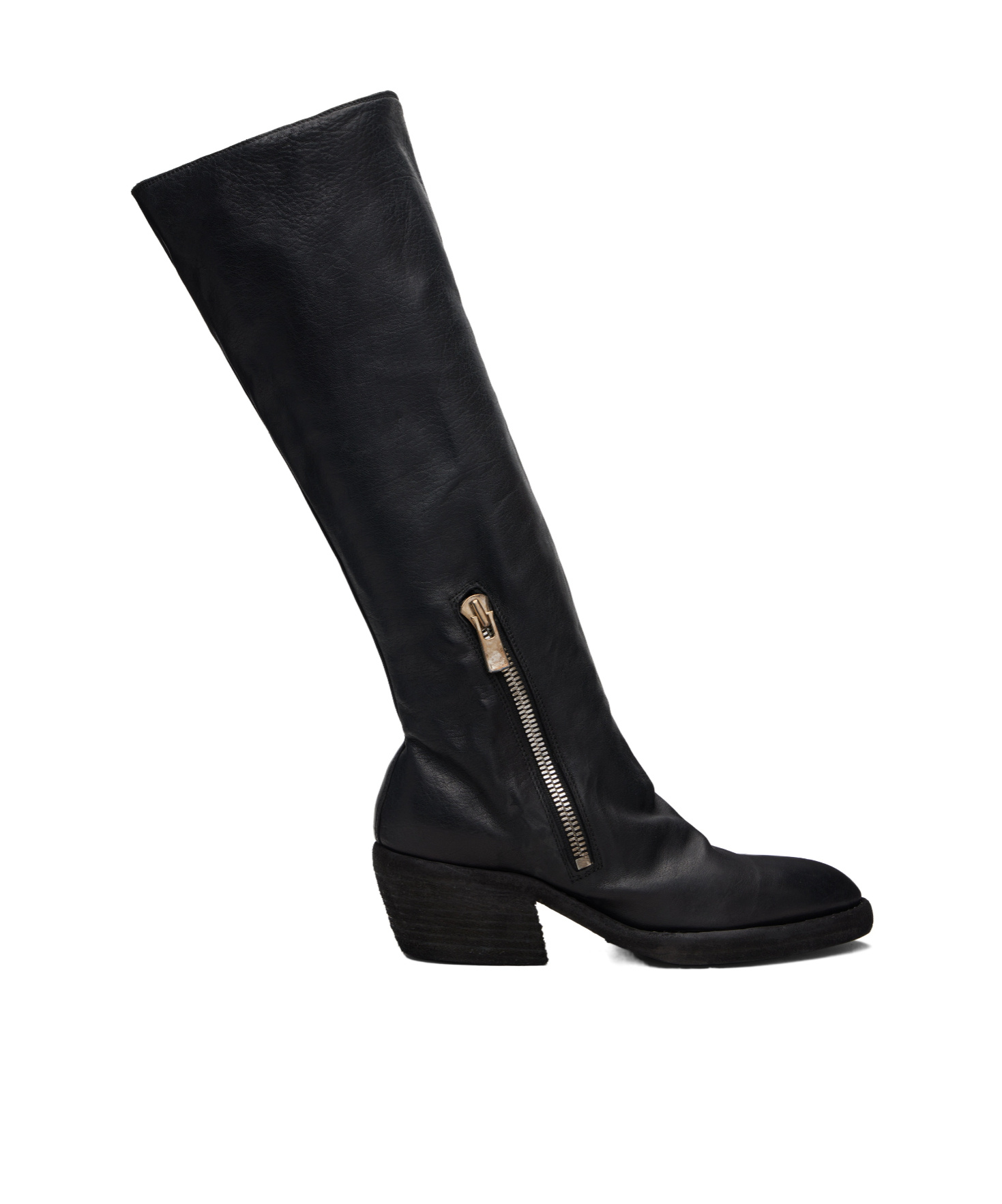 Guidi Black Soft Horse Black Side Zip Hi Boots In Black