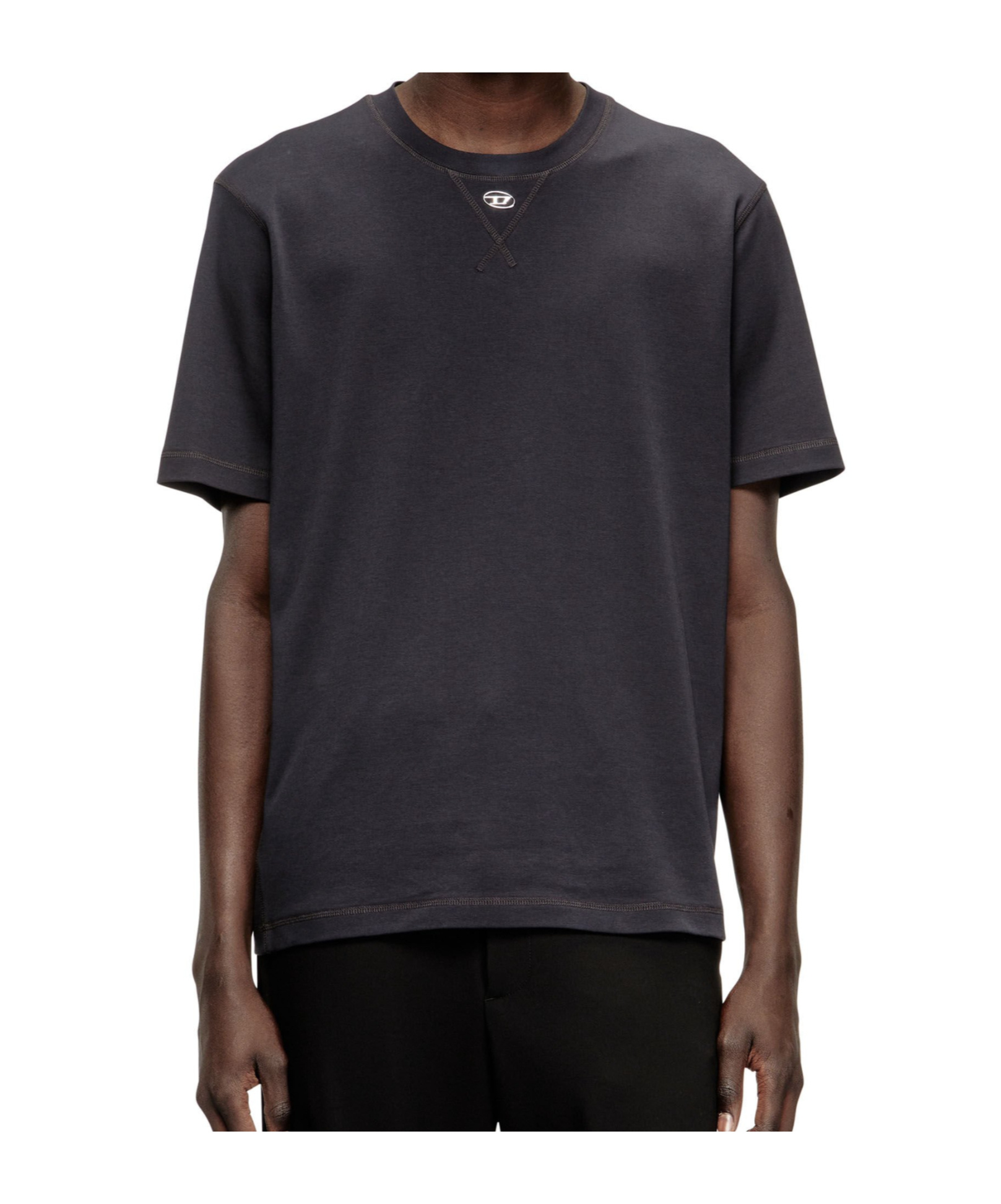 Diesel Mens 9xx T-madjust-tr Branded Cotton-jersey T-shirt In Gray