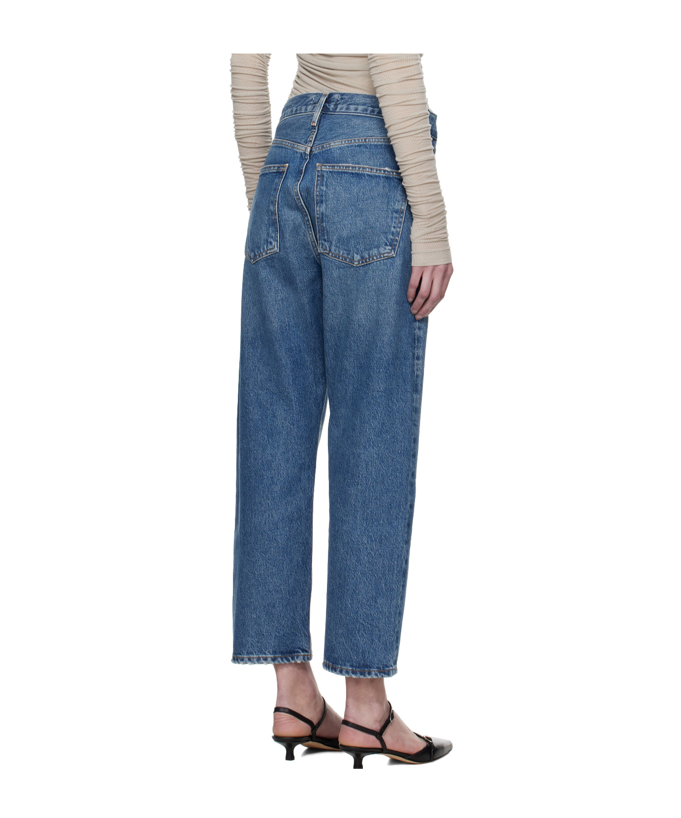 Agolde 90's Crop Straight-leg Jeans In Blue