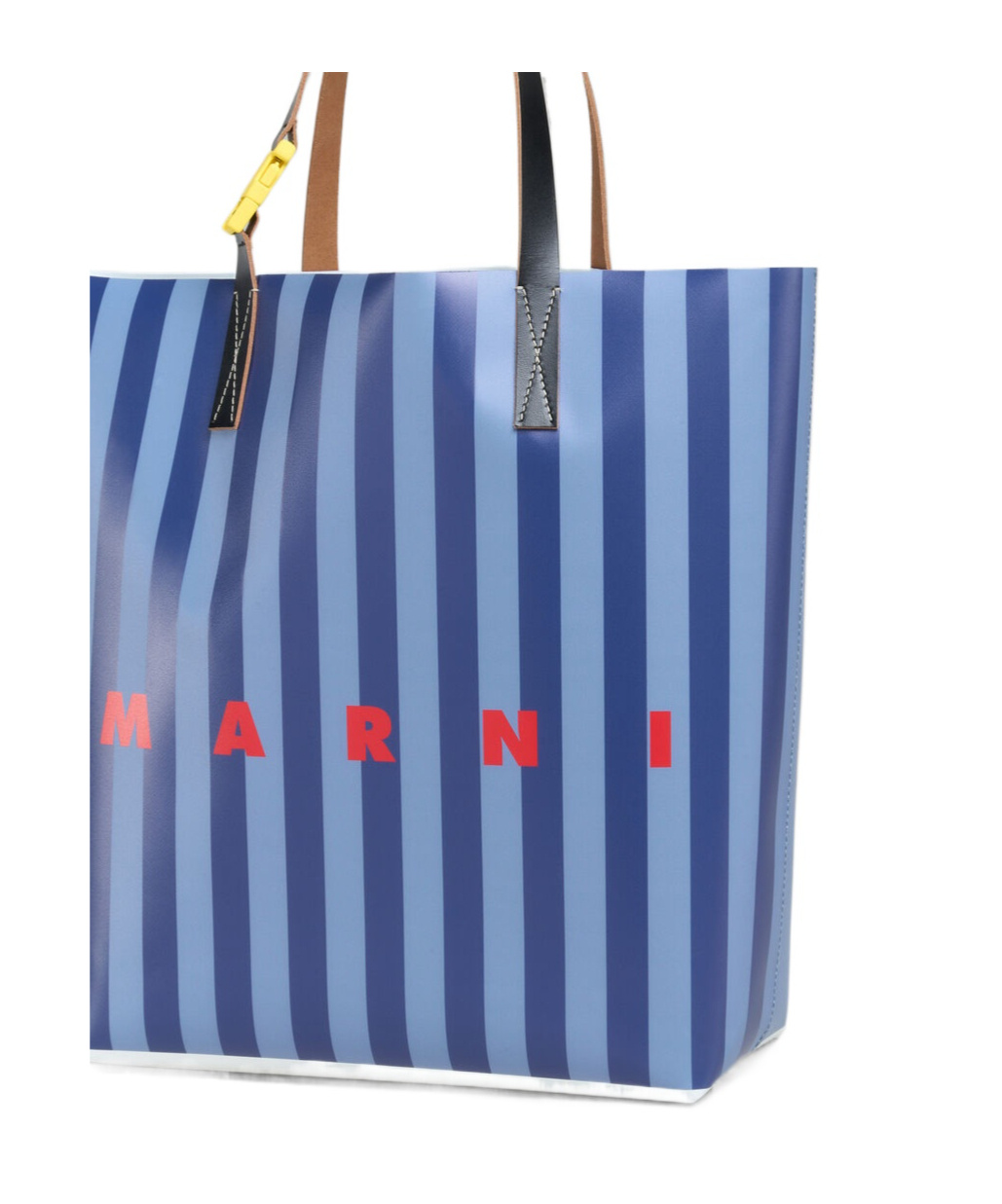 Marni Striped Tribeca Tote Bag In Blue