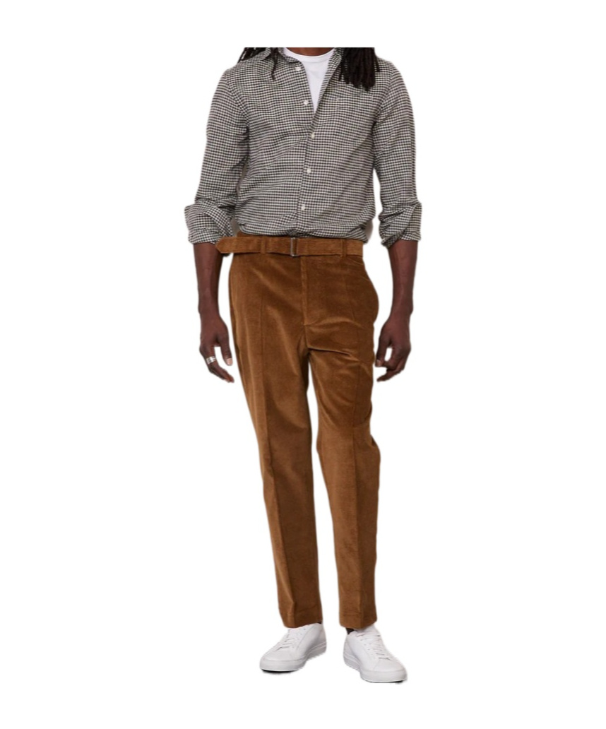 Shop Officine Generale Belt-loop Casual Pants In Brown