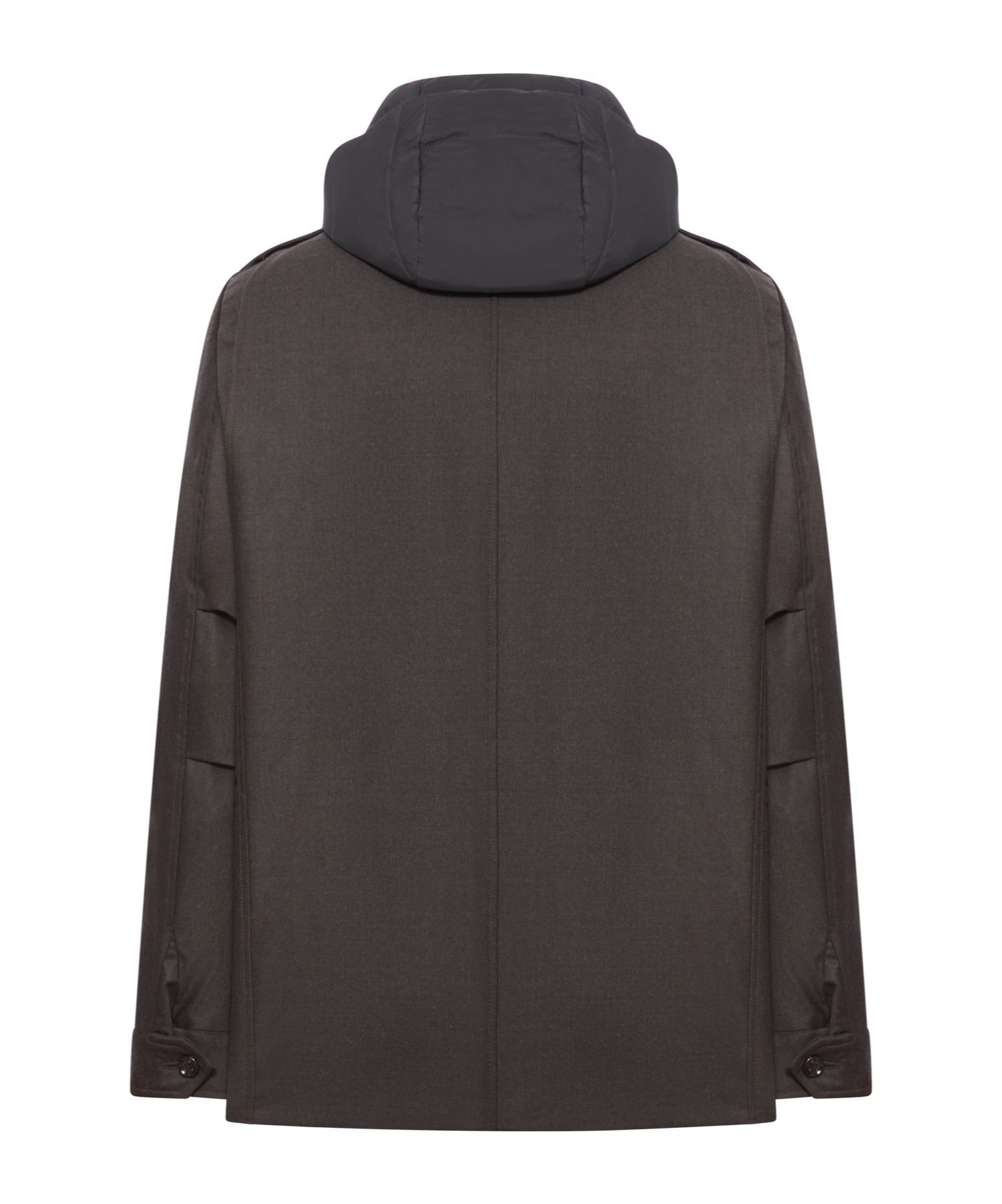 Moorer Isac Hooded Wool Field Jacket In Brown