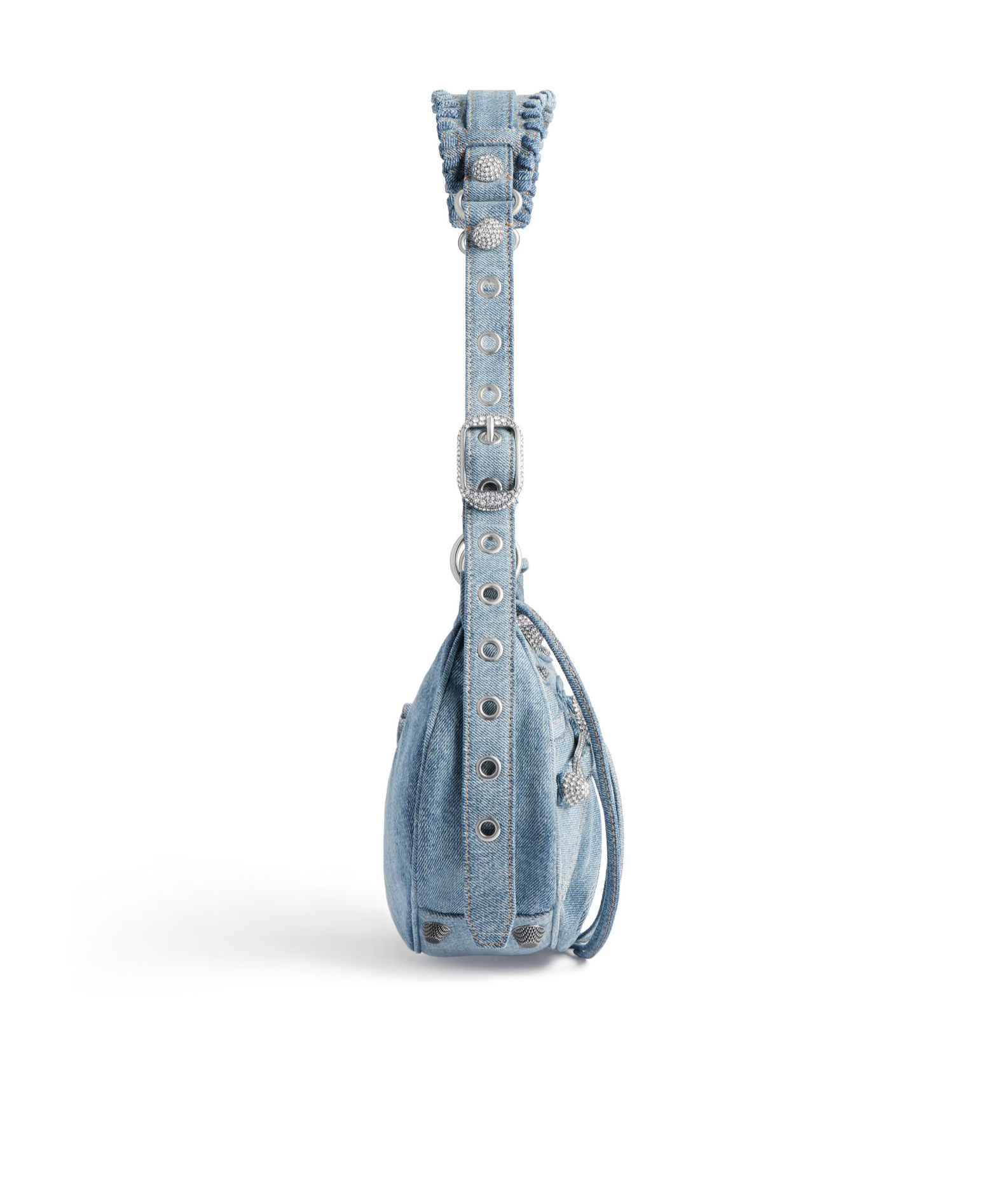 Balenciaga Borsetta A Tracolla Le Cagole In Denim E Strass Da Donna In Blu