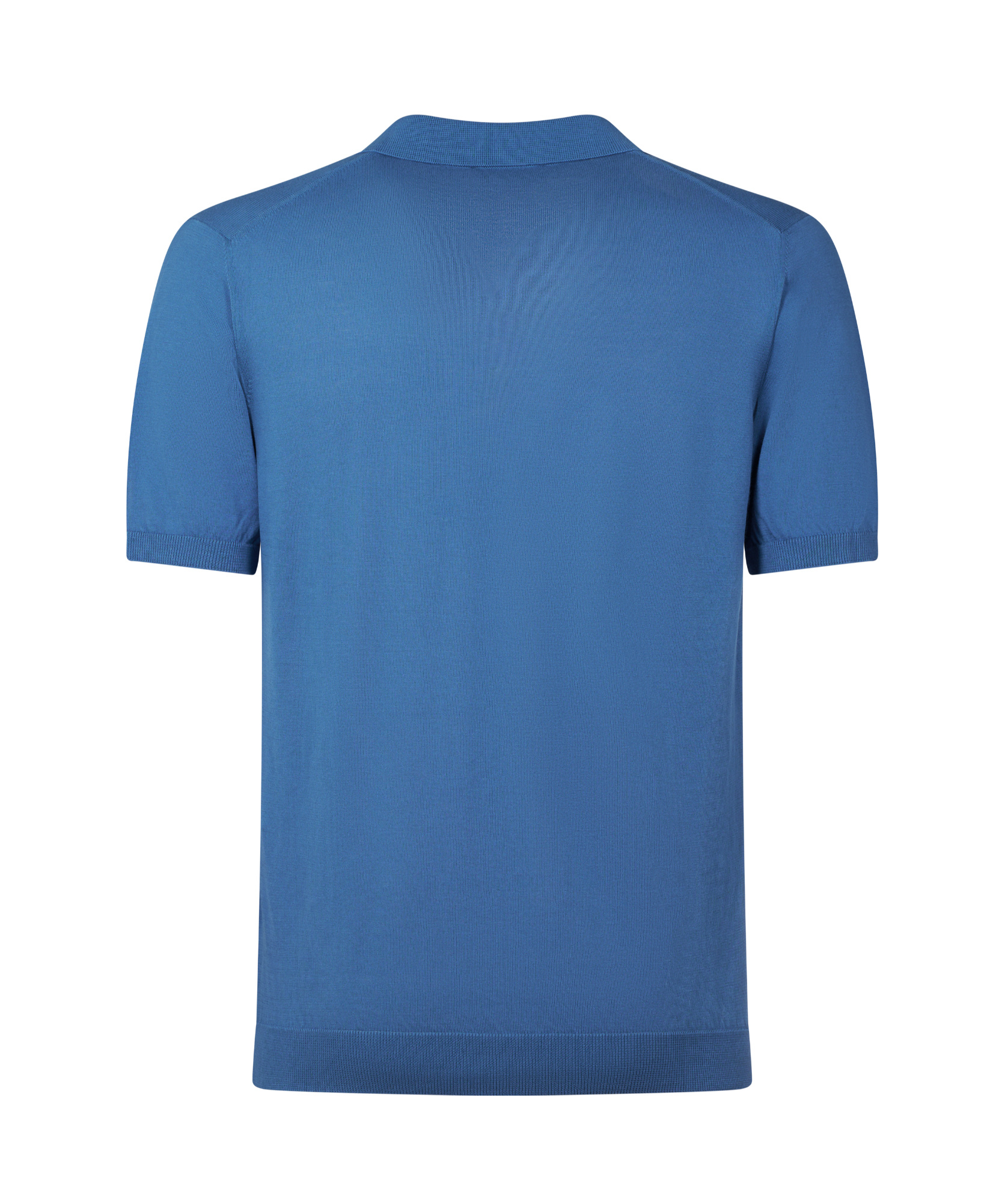 Roberto Collina Short-sleeved Polo With Classic Collar In Blue
